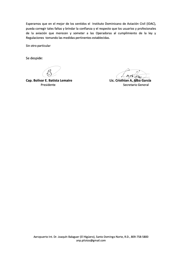 Denuncia concerniente al periodo de descanso del personal de Helidosa. 