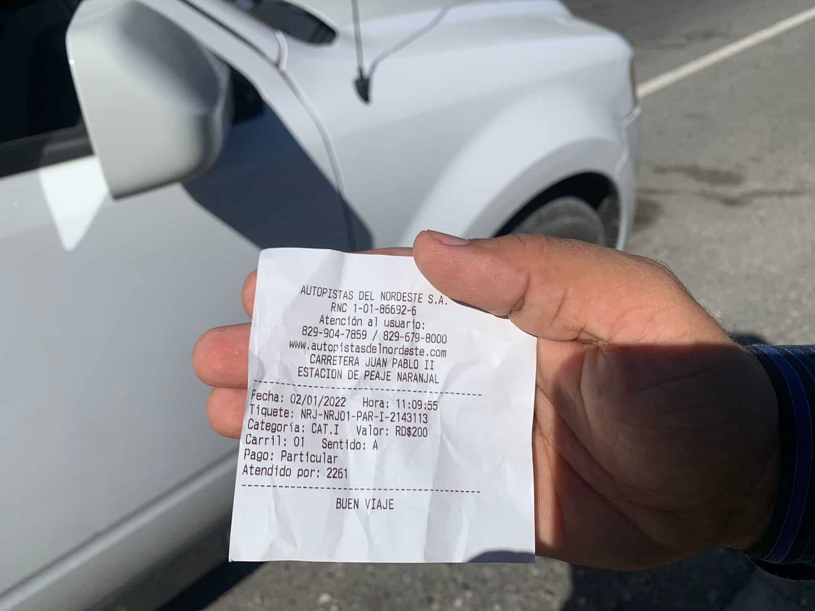 Pago en peaje Naranjal.