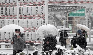 Fuerte temporal de nieve mantiene a Tokio y los alrededores en alerta