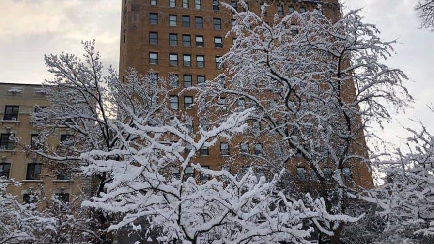 La ciudad de Nueva York amanece cubierta con la primera nieve del año