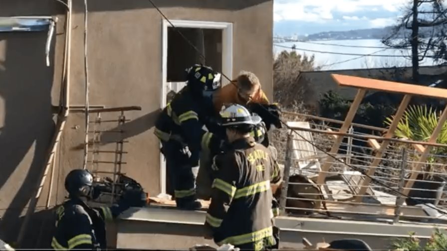 Rescatan a una perra atrapada 6 días por derrumbe en Seattle