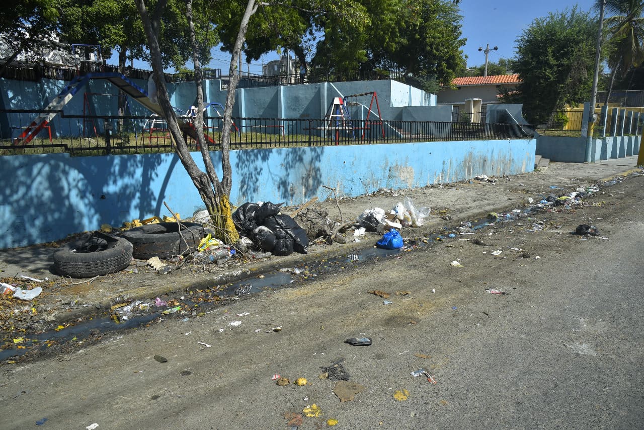 Un basurero improvisado saneado por los trabajadores del Ayuntamiento en Villa Duarte. 