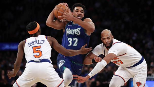 VÍDEO | Triple de Towns ayuda a Timberwolves a derrotar a Knicks