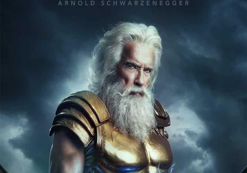 Arnold Schwarzenegger sorprende caracterizando a Zeus