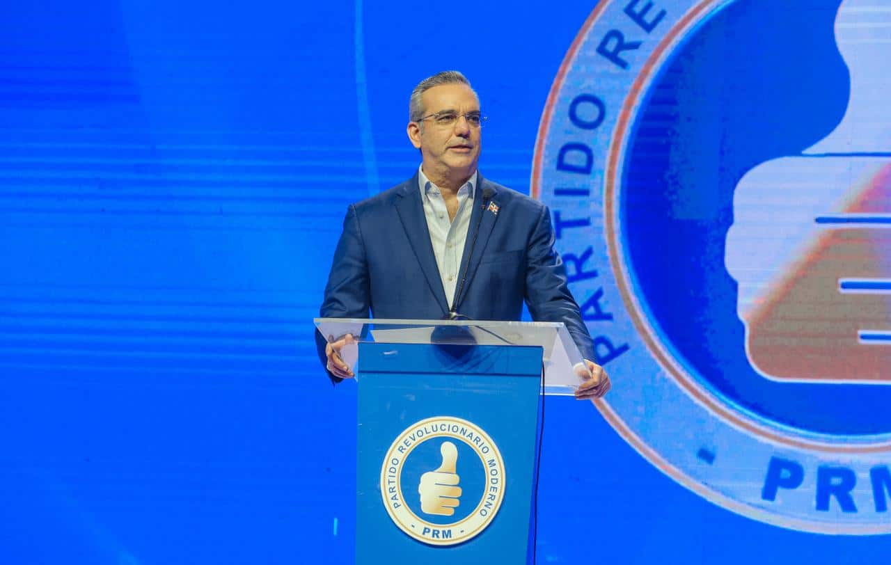 El presidente pronunciado el discurso central de la convención del PRM 