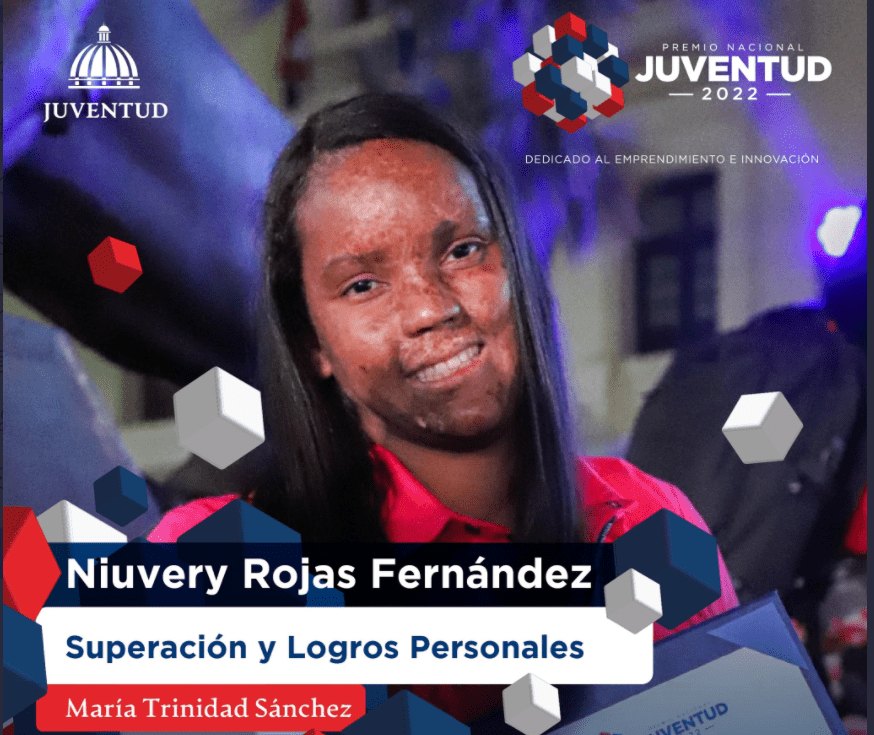 Niuvery es una joven muy optimista que no se deja vencer por las adversidades.
Durante su adolescencia fue diagnosticada con una enfermedad crónica de la piel, la cual le ha ocasionado muchos momentos de sufrimiento y dolor.
A pesar de las circunstancias, ha perseverado, emprendido y ayudado a los demás, a través de charlas de superación personal y el trabajo con niños, jóvenes y ancianos, dentro y fuera de su comunidad.
También ha escrito los libros: Mariposa Guerrera y Caminando por la Vida.