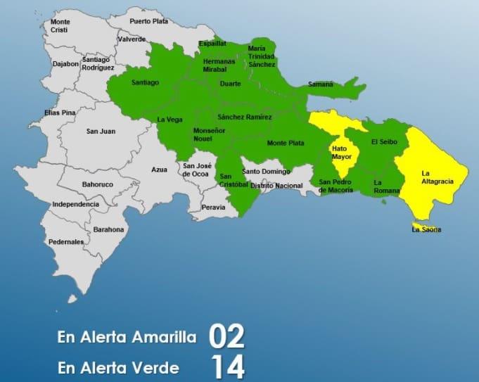 Suben a 16 las provincias  en alerta en República Dominicana por  posibles inundaciones