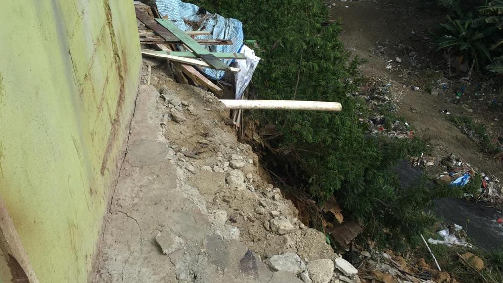 La casa afectada en el barrio Los Santos de Santiago 