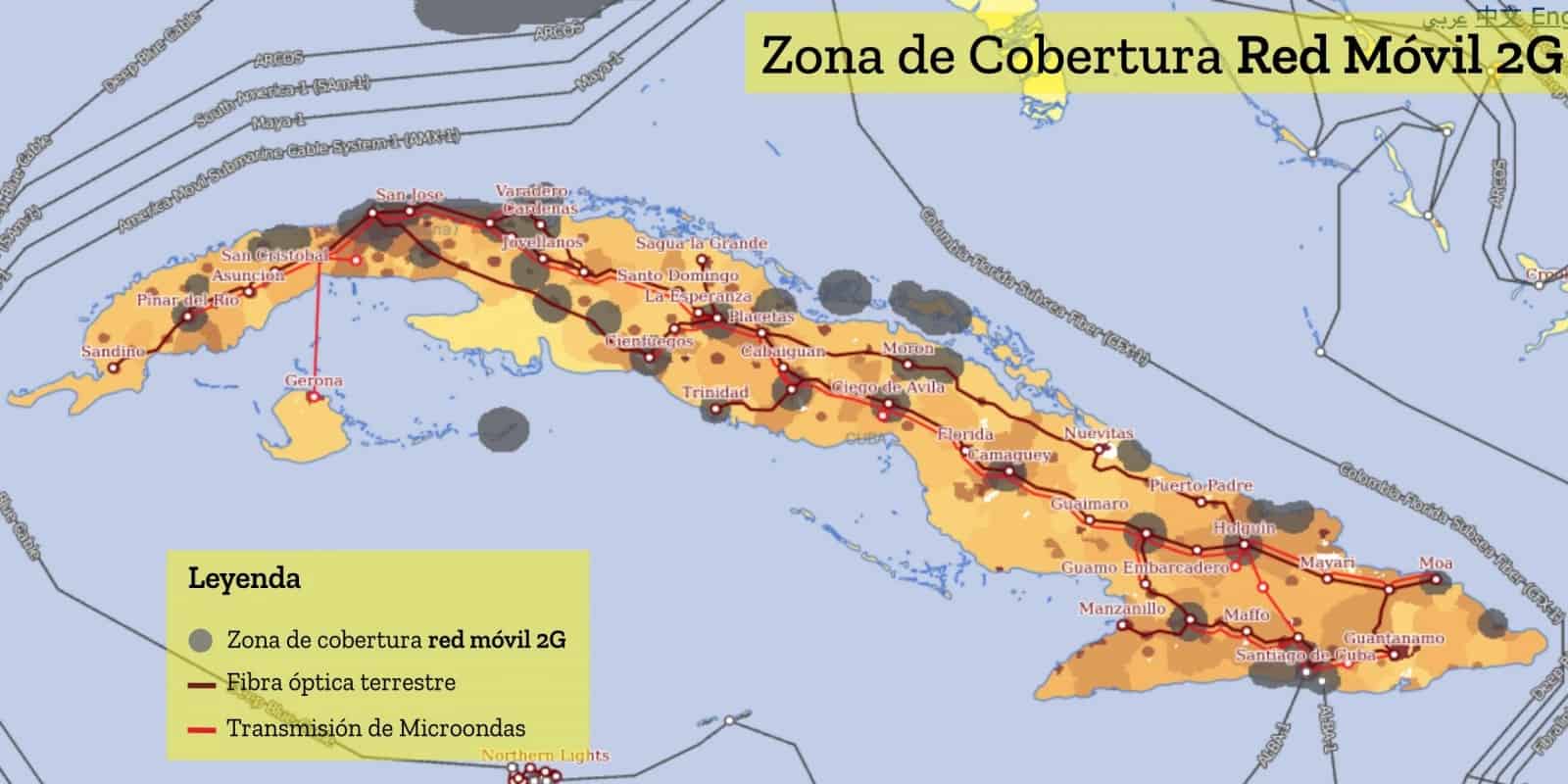 Pese a que el gobierno cubano contabiliza más de 5000 radio bases de telefonía móvil en los 154 municipios del país, aún quedan muchas zonas del país con escasa o ninguna cobertura de señales 2G, 3G y 4G.