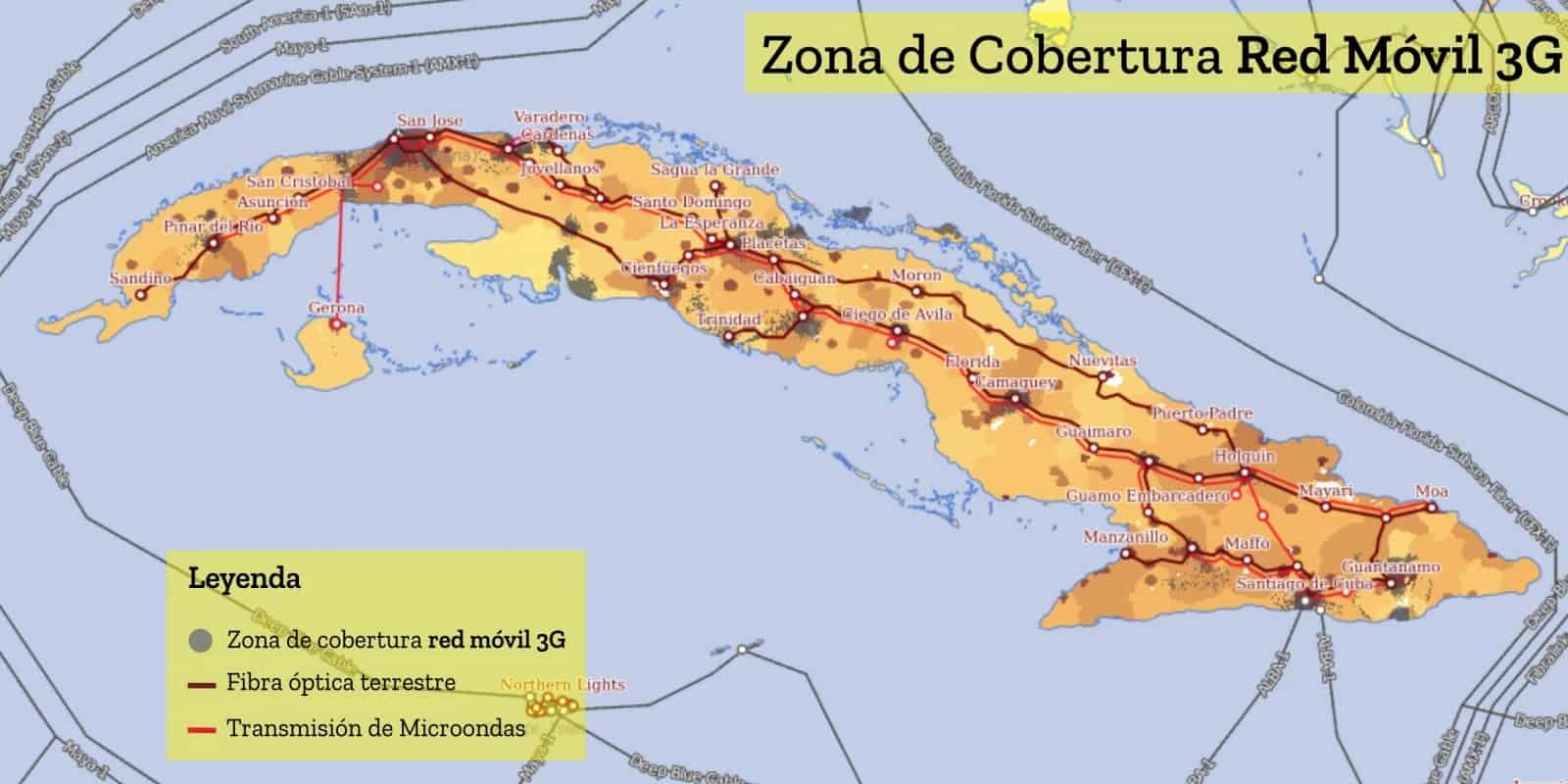 Pese a que el gobierno cubano contabiliza más de 5000 radio bases de telefonía móvil en los 154 municipios del país, aún quedan muchas zonas del país con escasa o ninguna cobertura de señales 2G, 3G y 4G.