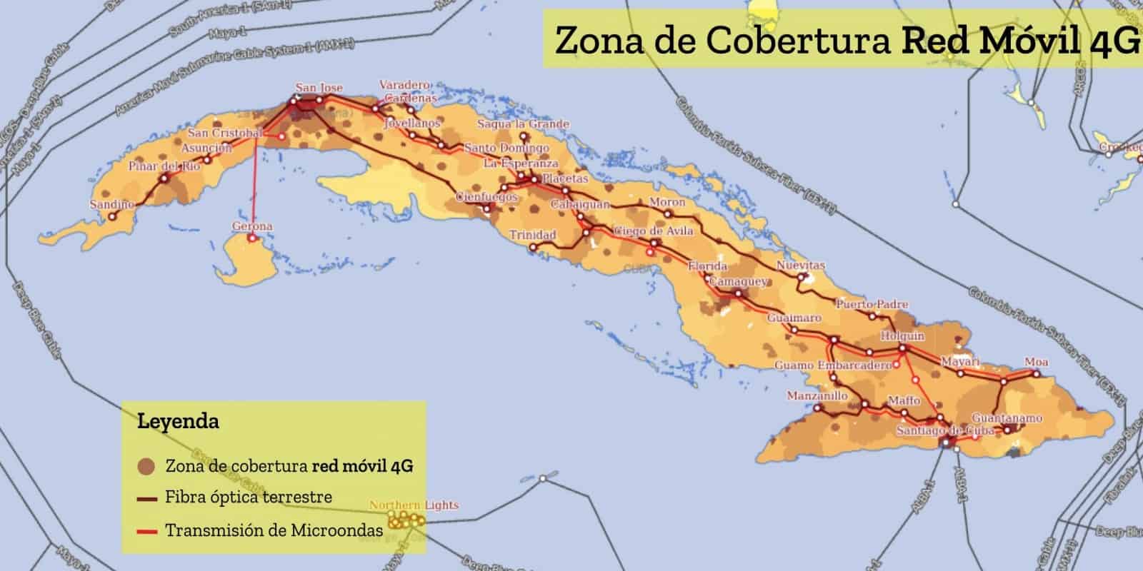 Pese a que el gobierno cubano contabiliza más de 5000 radio bases de telefonía móvil en los 154 municipios del país, aún quedan muchas zonas del país con escasa o ninguna cobertura de señales 2G, 3G y 4G.