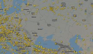 Así se ve el espacio aéreo en Ucrania tras el inicio del ataque de Rusia
