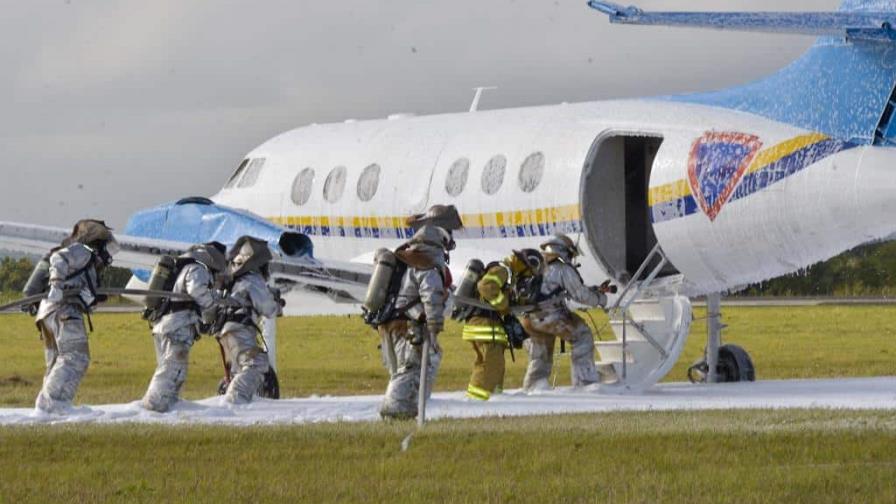 Realizan simulacro de accidente aéreo en Aeropuerto Internacional del Cibao