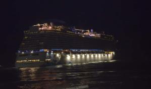 Autoridades esperan remolques para mover crucero encallado en Puerto Plata