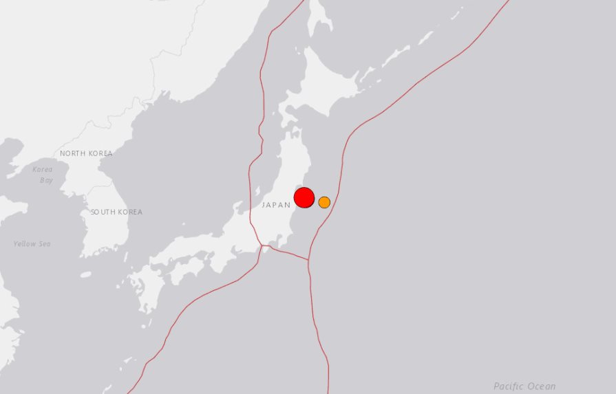 Terremoto de  7.3 sacude a Japón y provoca alerta de tsunami