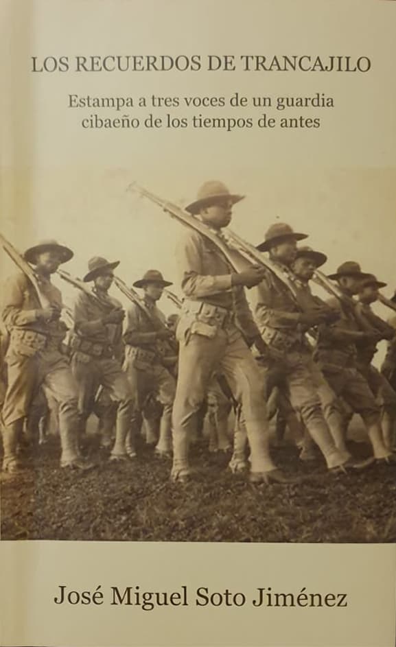 José Miguel Soto Jiménez, Impresora Soto, 2021, 111 págs. El primero de los dos libros más recientes del autor. Estampa a tres voces de un guardia cibaeño de los tiempos de antes.