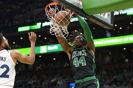 Celtics se imponen a Timberwolves; Karl Towns anota 19