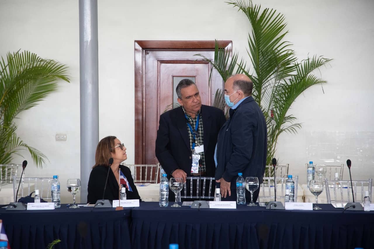Representantes de los partidos que asistieron.