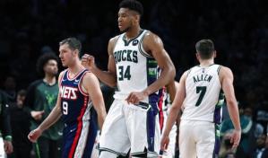 Giannis, nuevo líder anotador de Bucks, que superan a Nets