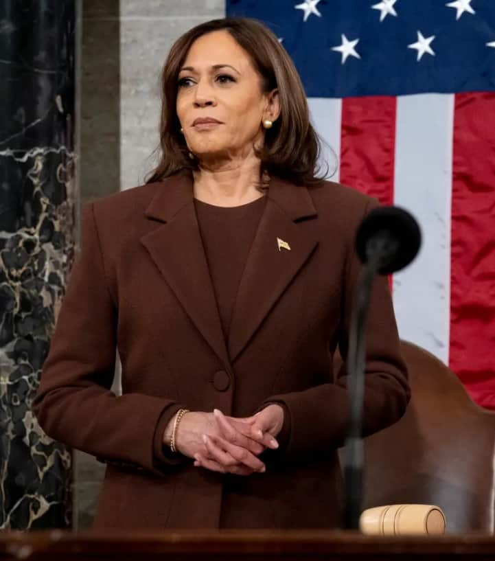 La vicepresidente de los Estados Unidos, Kamala Harris durante el pasado discurso del Estado de la Unión.