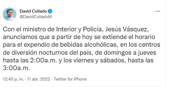 La publicación de David Collado