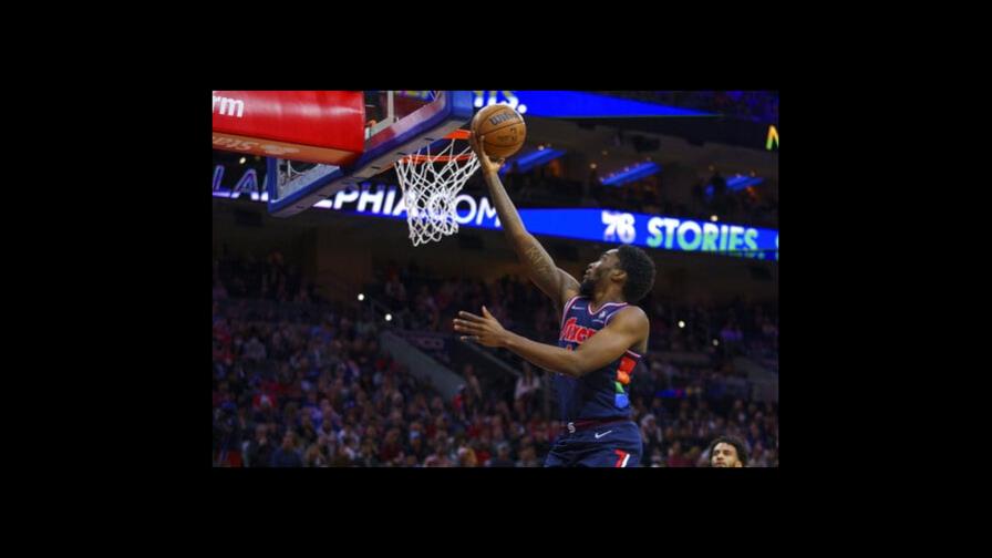 Sin Embiid y Harden, 76ers superan a Pistons