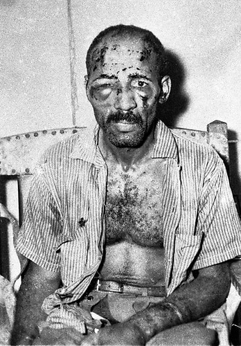 Enrique Belliard Sosa torturado en la silla eléctrica en 1959.