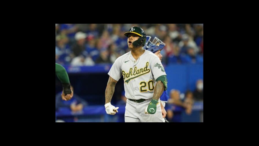 Cristian Pache pegó jonrón en la 9na y los Atléticos lograron victoria en Toronto