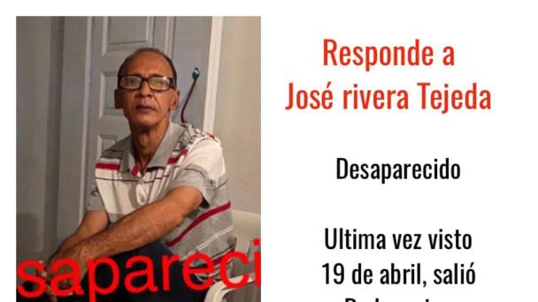Hombre se encuentra desaparecido desde el pasado 19 de abril