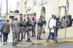 Fuerte contingente policial  en Palacio de Justicia durante conocimiento de coerción a Rochy RD