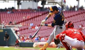Video: Christian Yelich batea el ciclo por tercera vez en su carrera, pero Milwaukee cae ante Rojos