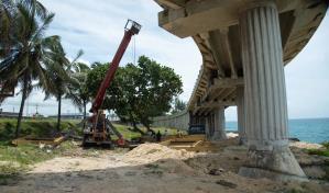 Comienzan los trabajos de reforzamiento de columnas del puente avenida Hípica