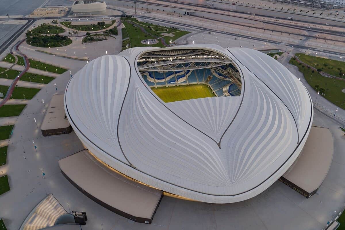 Vista panorámica de uno de los ocho estadios del Mundial de Fútbol, Qatar - 2022.