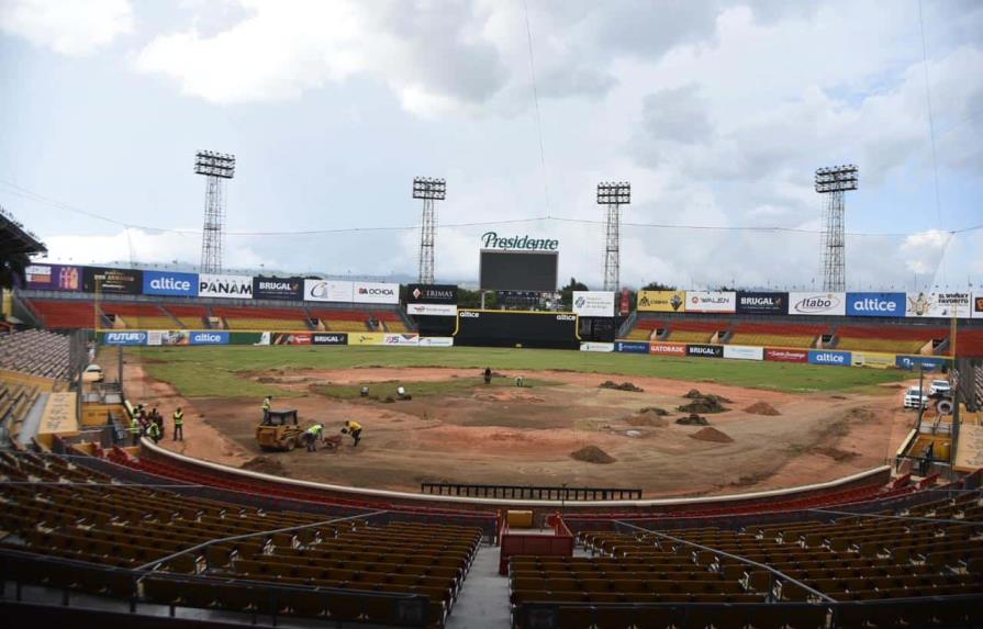 Remodelación del terreno en el estadio Cibao sigue a buen ritmo