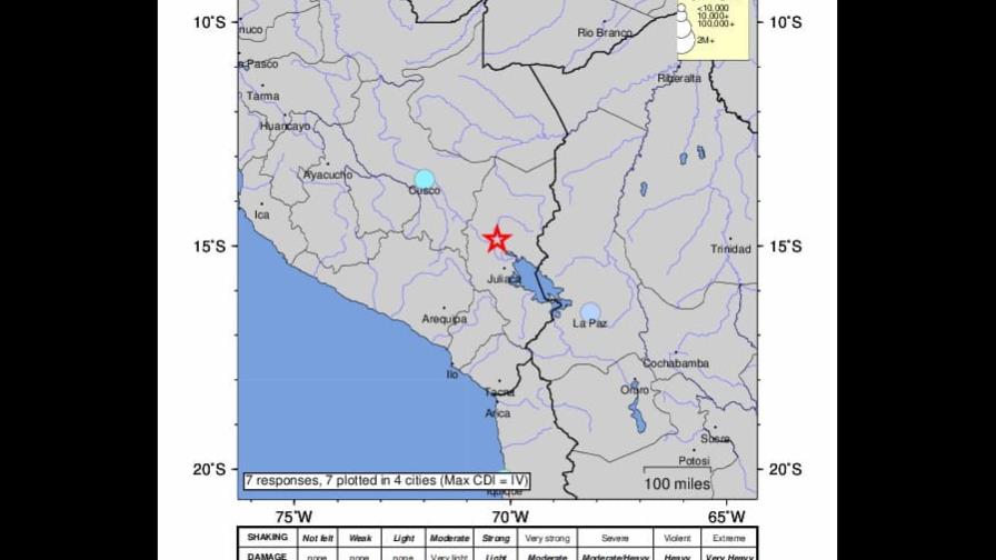 Terremoto de 7.2 grados sacude sur de Perú Terremoto de 7.2 grados sacude sur de Perú