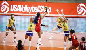 Las Reinas del Caribe ganan su primer set, pero no evitan la derrota ante Brasil