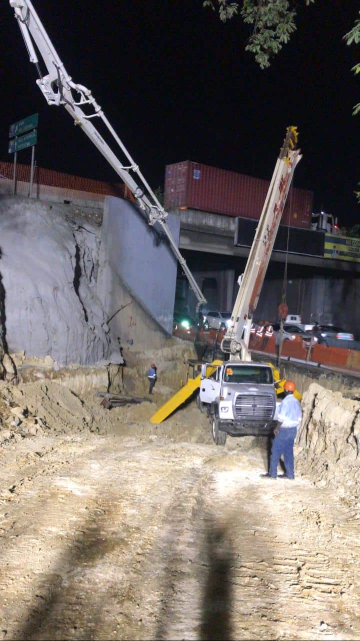 Los trabajos se realzian hasta en horas de la noche