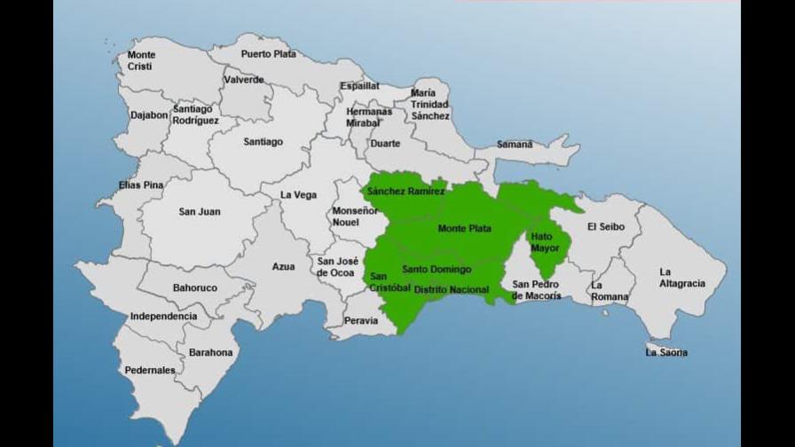 COE pone en alerta verde a cinco provincias COE pone en alerta verde a cinco provincias
