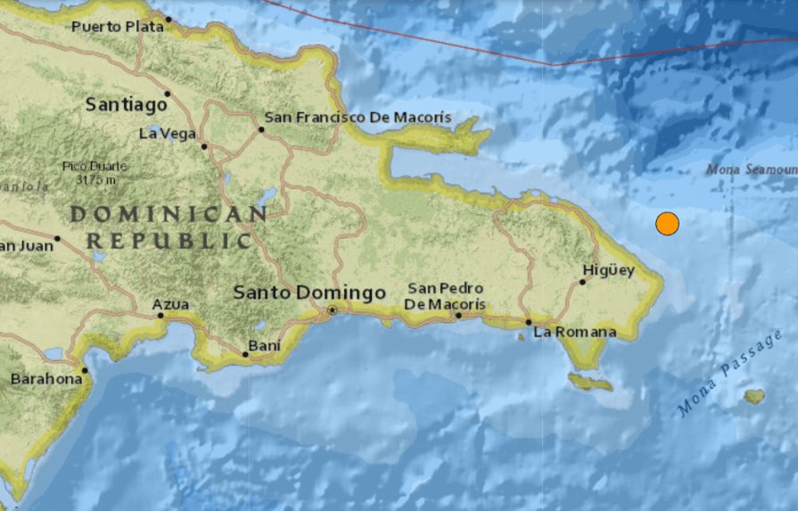 Se registra temblor de tierra próximo a Punta Cana