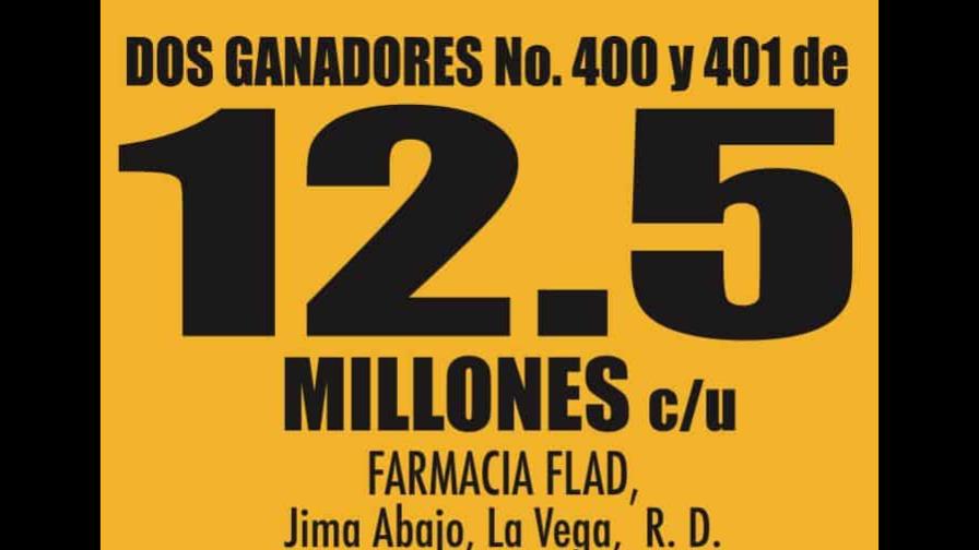 Dos nuevos ganadores de la Loto se repartirán RD$ 25 millones