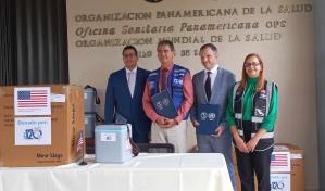 Salud Pública recibe donativo de insumos para la conservación de vacunas