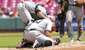 Marlins superan a Rojos; Castaño, golpeado con una línea