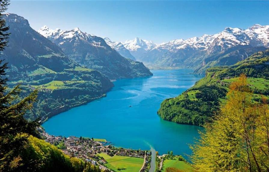 Cuatro lagos de Suiza en un nivel históricamente bajo por la sequía