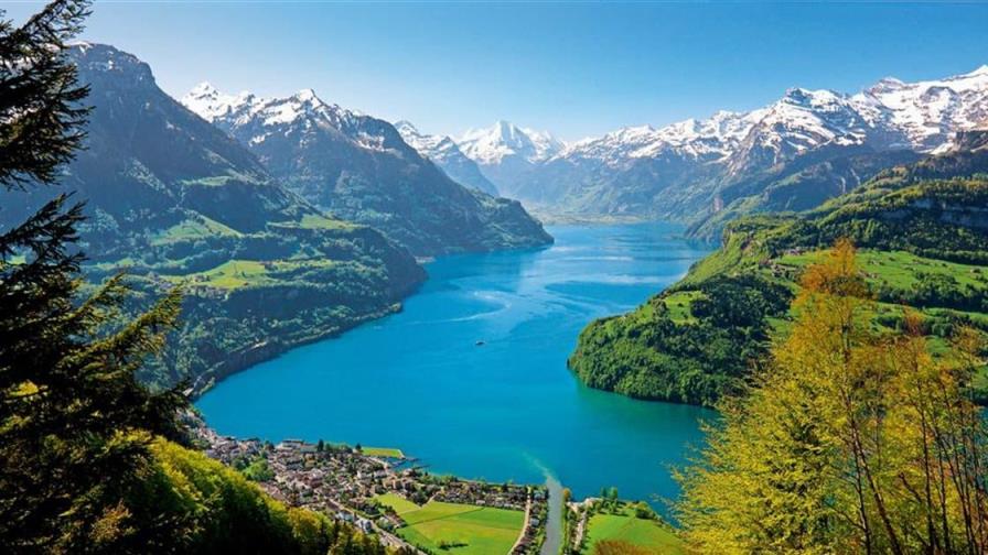 Cuatro lagos de Suiza en un nivel históricamente bajo por la sequía