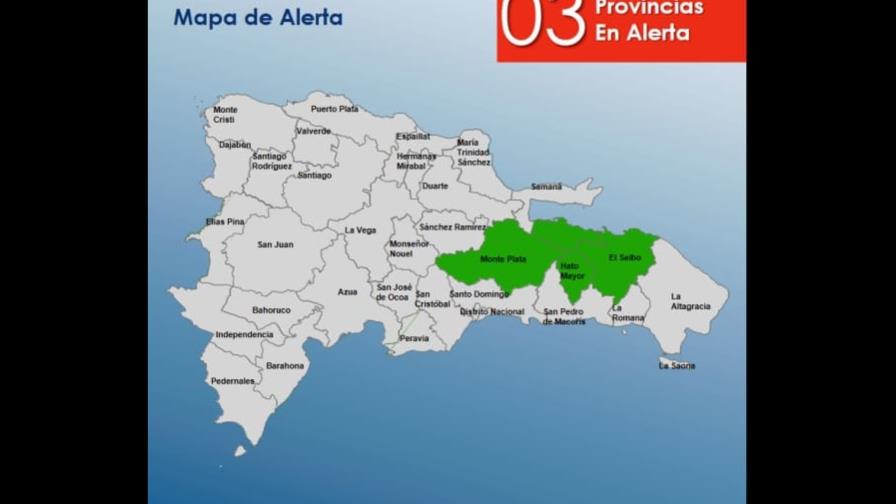 Lluvias con ráfagas de viento en algunas zonas del país este martes, según la Onamet