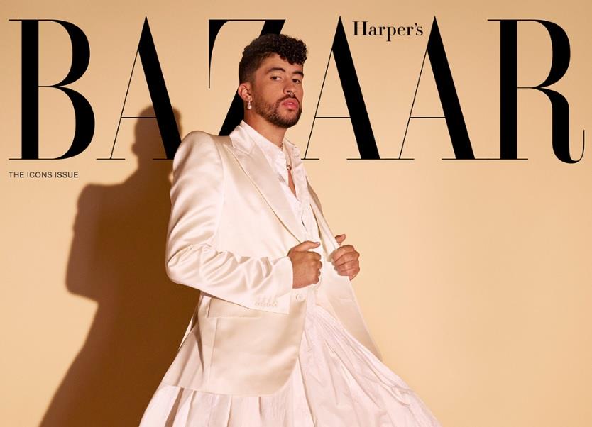 Bad Bunny en la portada de Harper’s Bazaar: “La ropa de mujer siempre me quedó mucho mejor”