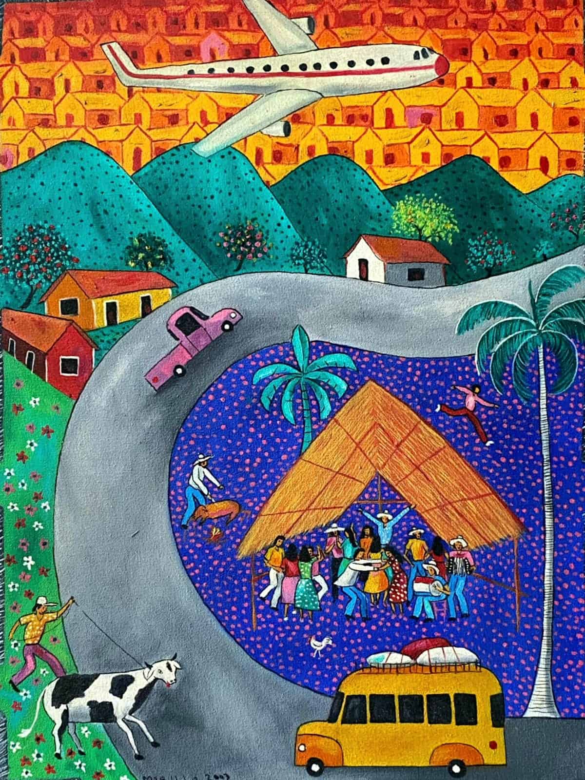 Volvió Juanita de José Morillo, técnica mixta 35x25.