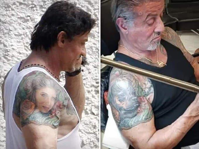 Sylvester Stallone cubrió el tatuaje de la cara de su exesposa con un animal