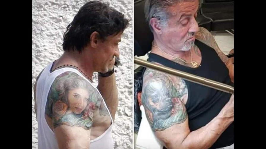 Sylvester Stallone cubrió el tatuaje de la cara de su exesposa con un animal Sylvester Stallone cubrió el tatuaje de la cara de su exesposa con un animal
