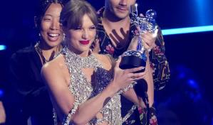 Taylor Swift wins top prize, announces new album at MTV VMAs